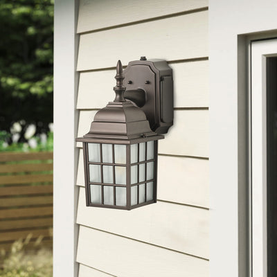 1-Light Square House Glass Design Outdoor Wall Lights