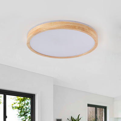 1 Light natural style home lighting LED ceiling light wood look frame 36W ETL for hallway bedroom