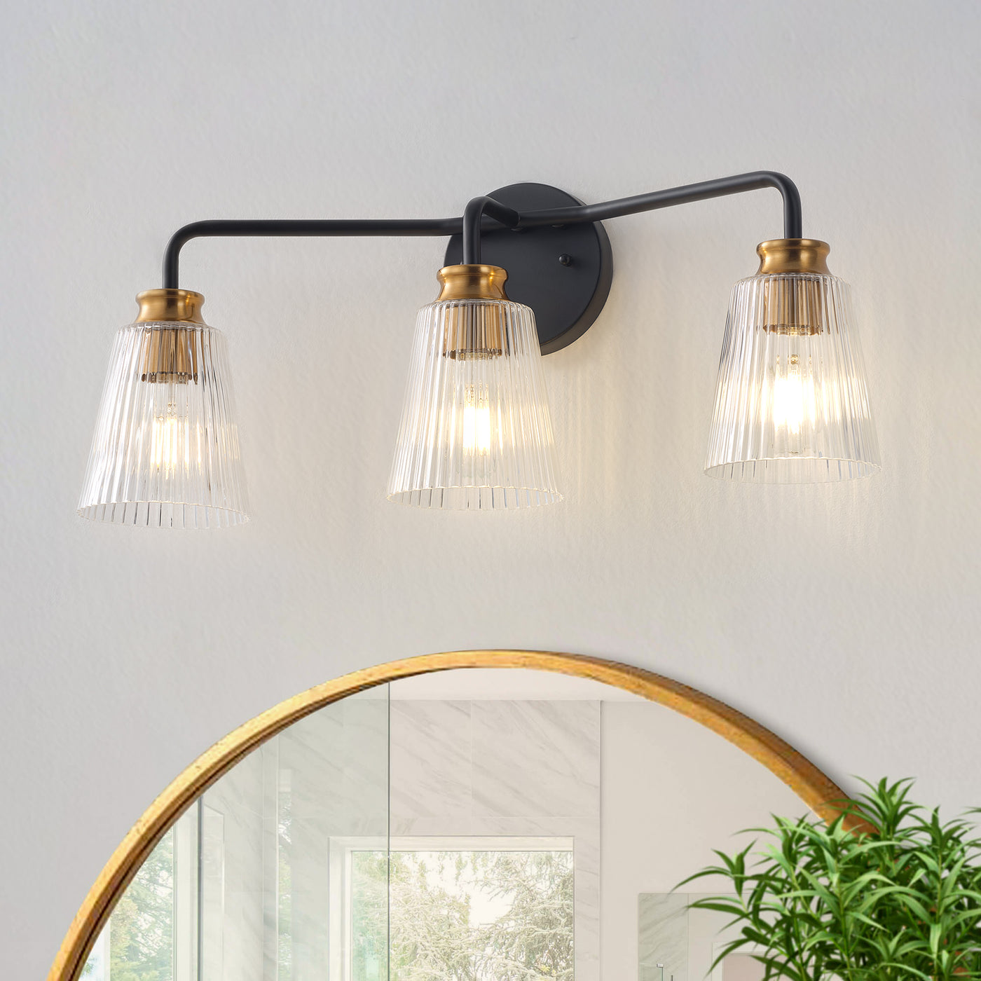 3-Light Mid-Century Modern Wall Light for Vanity Light