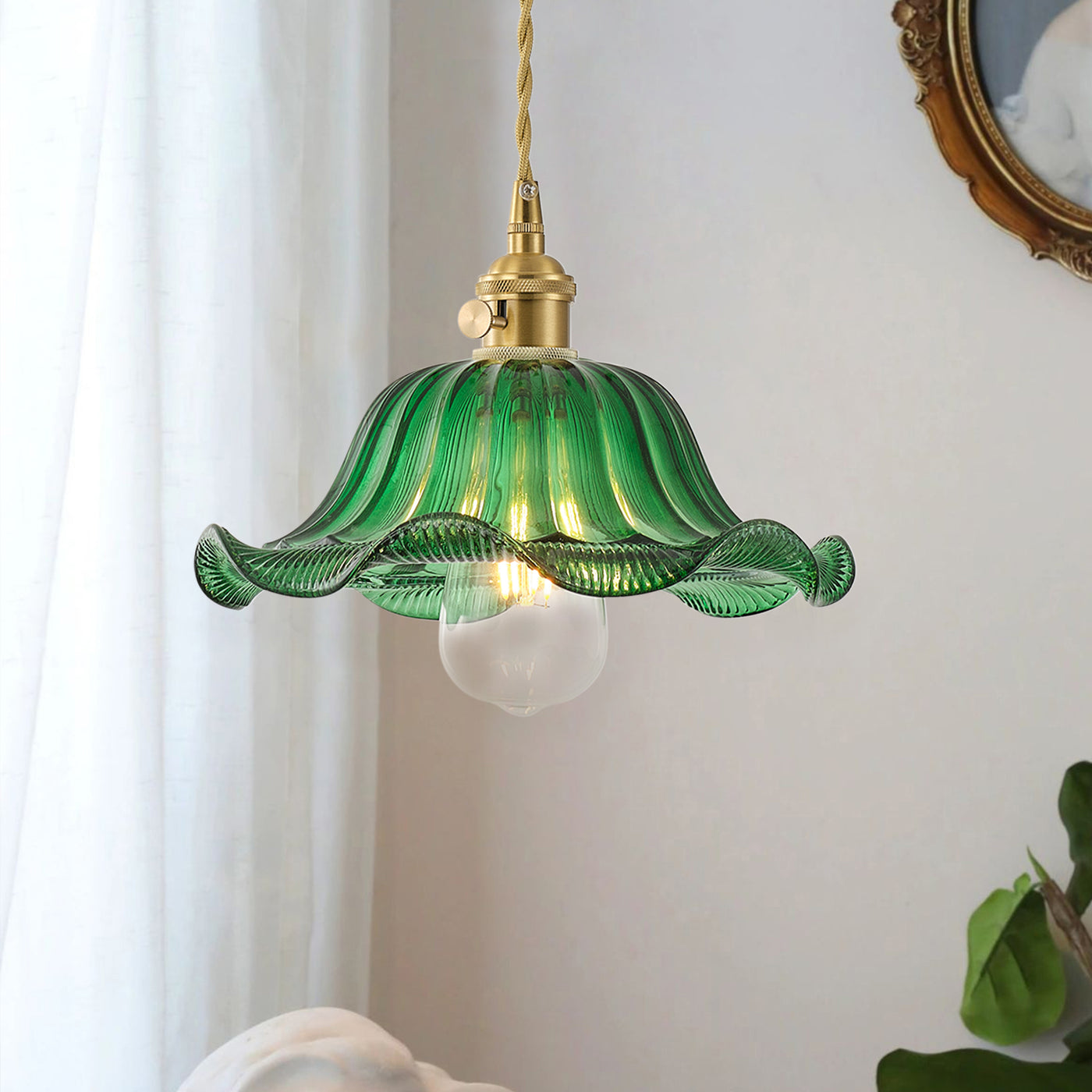1-Light Art Deco Pendant Light, Brass Ceiling Fixture For Kitchen Island