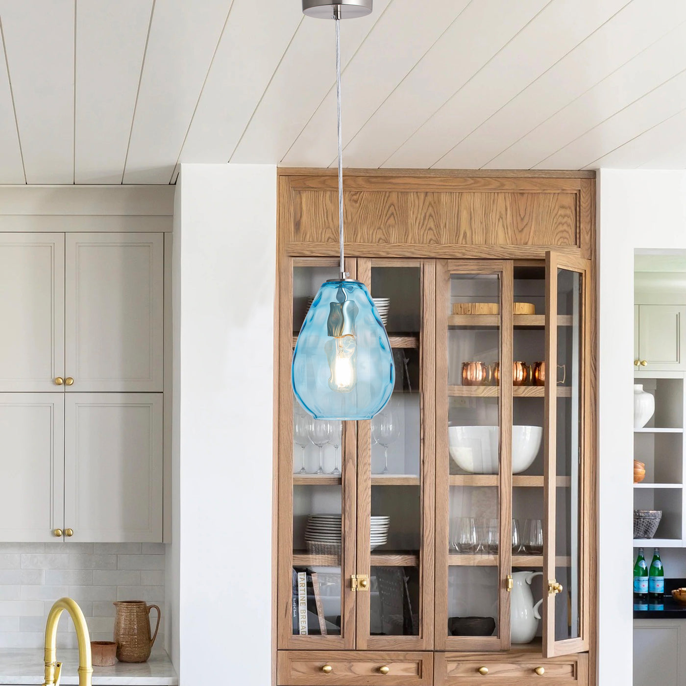 1-Light Conical Polka Art Dot Pendant Lighting