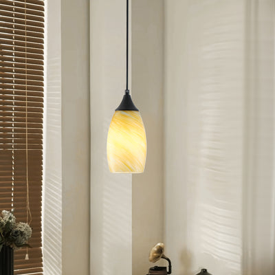 1 Light Modern Art Glass Pendant Marble Shade for Kitchen Island
