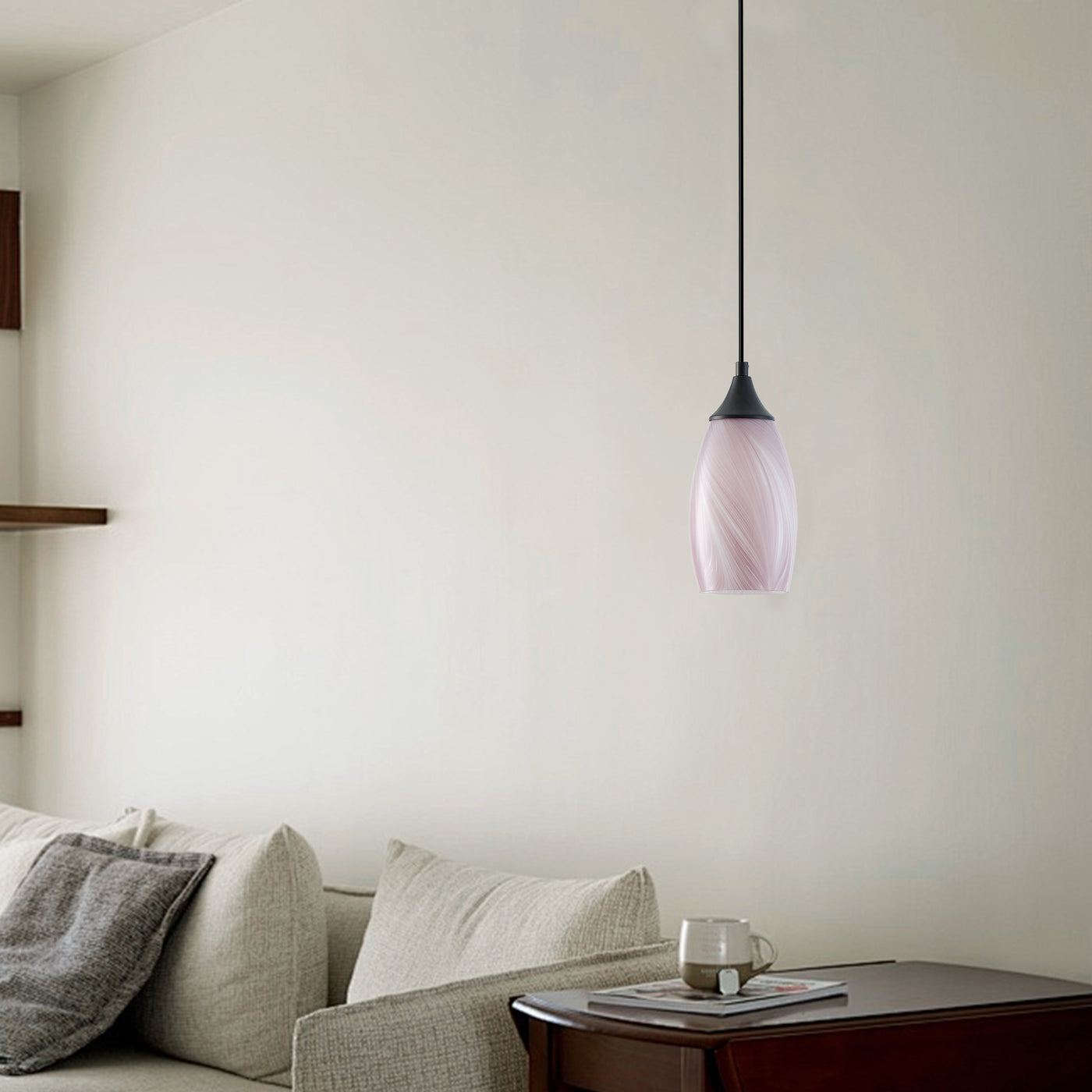 1 Light Modern Art Glass Pendant Marble Shade for Kitchen Island