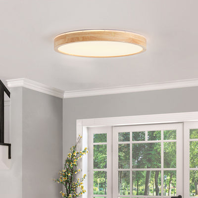 1 Light natural style home lighting LED ceiling light wood look frame 36W ETL for hallway bedroom