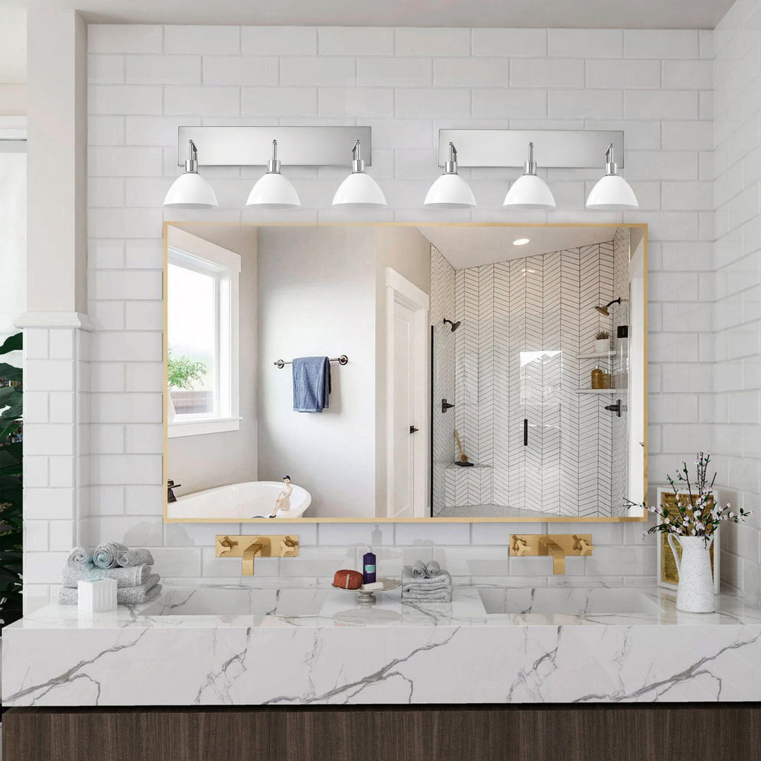 Dome Shape Glass Shade Vanity Light | 3-Lights Bathroom Light
