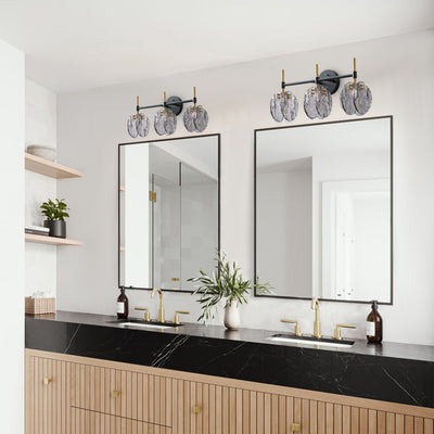 1-Light & 3-Light Modern Wall Sconce Light with Textured Smoke Glass Shape Vanity Light