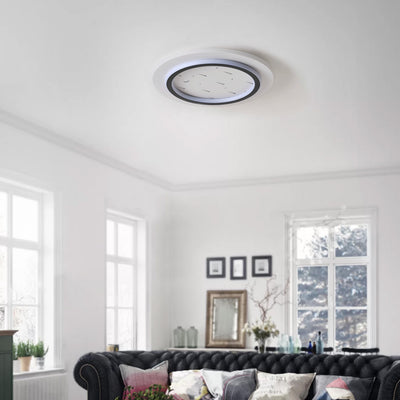 1-Light Dimmable Decorated with Stars and Moon Circular Shape LED Flush Mount Lighting