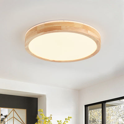 1 Light natural style home lighting LED ceiling light wood look frame 24W ETL for hallway bedroom