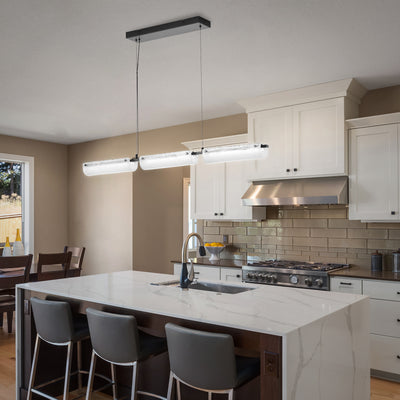 3-Light Linear Island Pendant Hanging Light for Kitchen