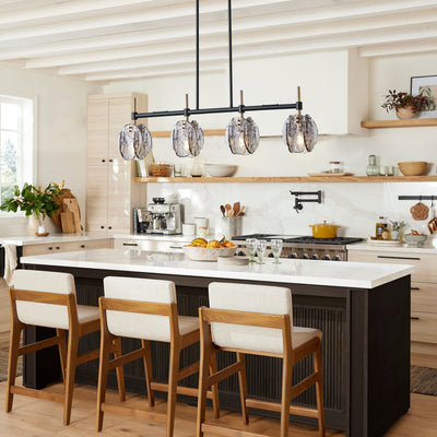 4-Light Modern Chandelier Chandelier, Anthracite Kitchen Island
