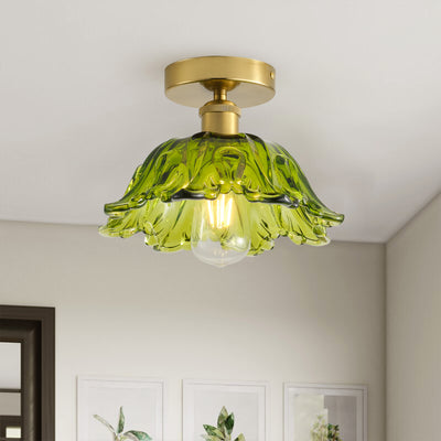 1-Light Scandinavian Semi Flush Mount Ceiling Light