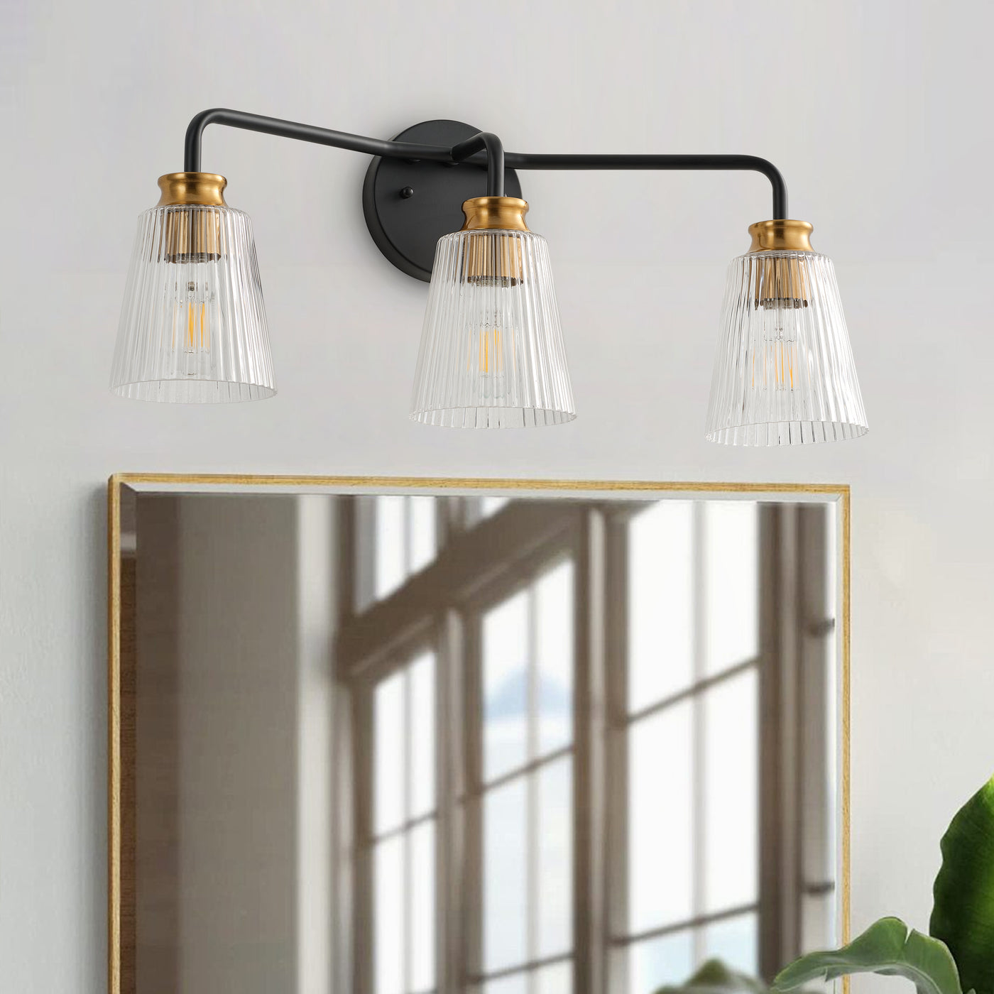 3-Light Mid-Century Modern Wall Light for Vanity Light