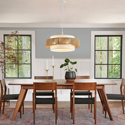 4-Light Modern Boho Pendant Light with Natural Rope Accent