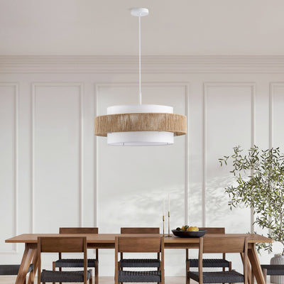 4-Light Modern Boho Pendant Light with Natural Rope Accent