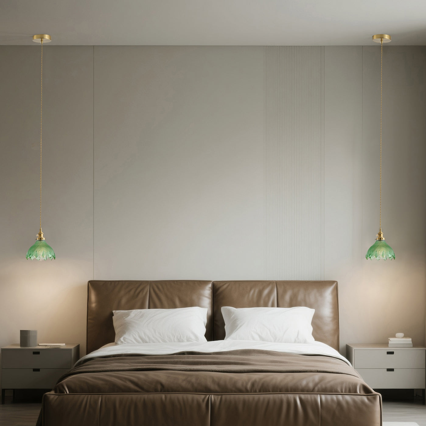 1 Light Vintage Style Pendant Light Dewdrop Deep Green Glass Hanging Lamp