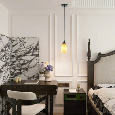 1 Light Modern Art Glass Pendant Marble Shade for Kitchen Island