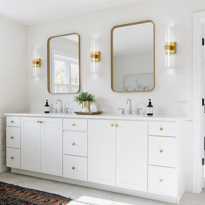 1-Light Gold Wall Sconce with  Vertical LED Vanity Light for Bathroom Decor