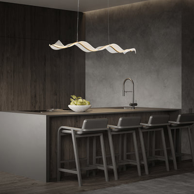 1-Light LED Curved Shape Kitchen Island Lights