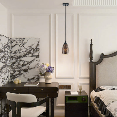 1 Light Modern Art Glass Pendant Marble Shade for Kitchen Island