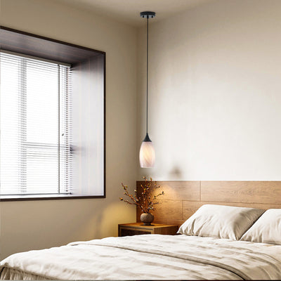 1 Light Modern Art Glass Pendant Marble Shade for Kitchen Island