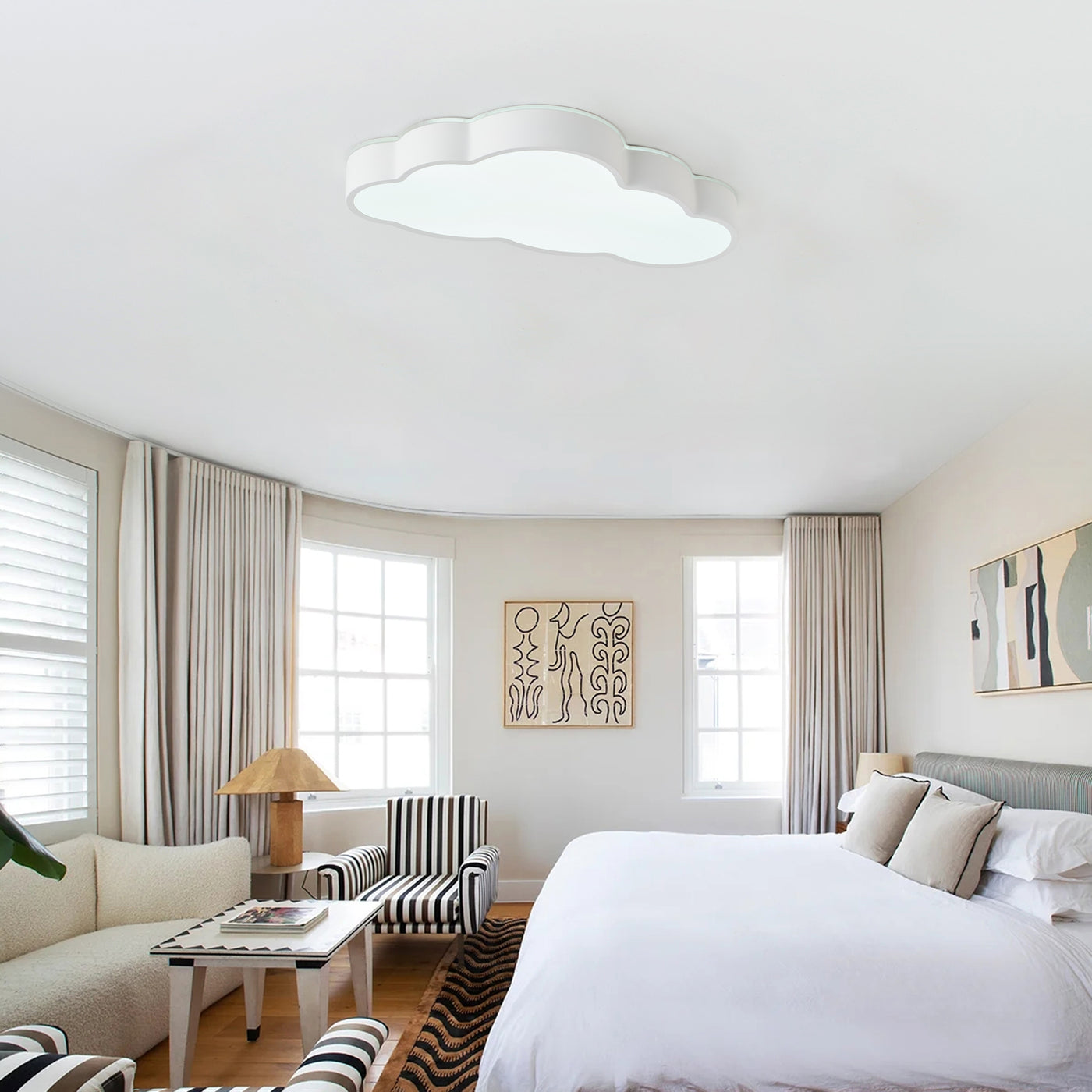 1 Light  Nursery Ceiling Light Cloud Shaped LED 24W 5CCT Dimmable