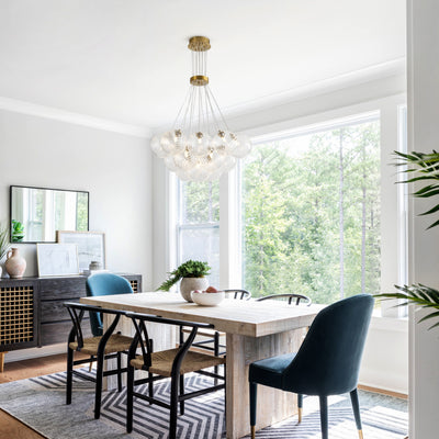 13&19 Light Modern Luxury Glass Globe Chandelier Copper Finish Cluster Pendant Light