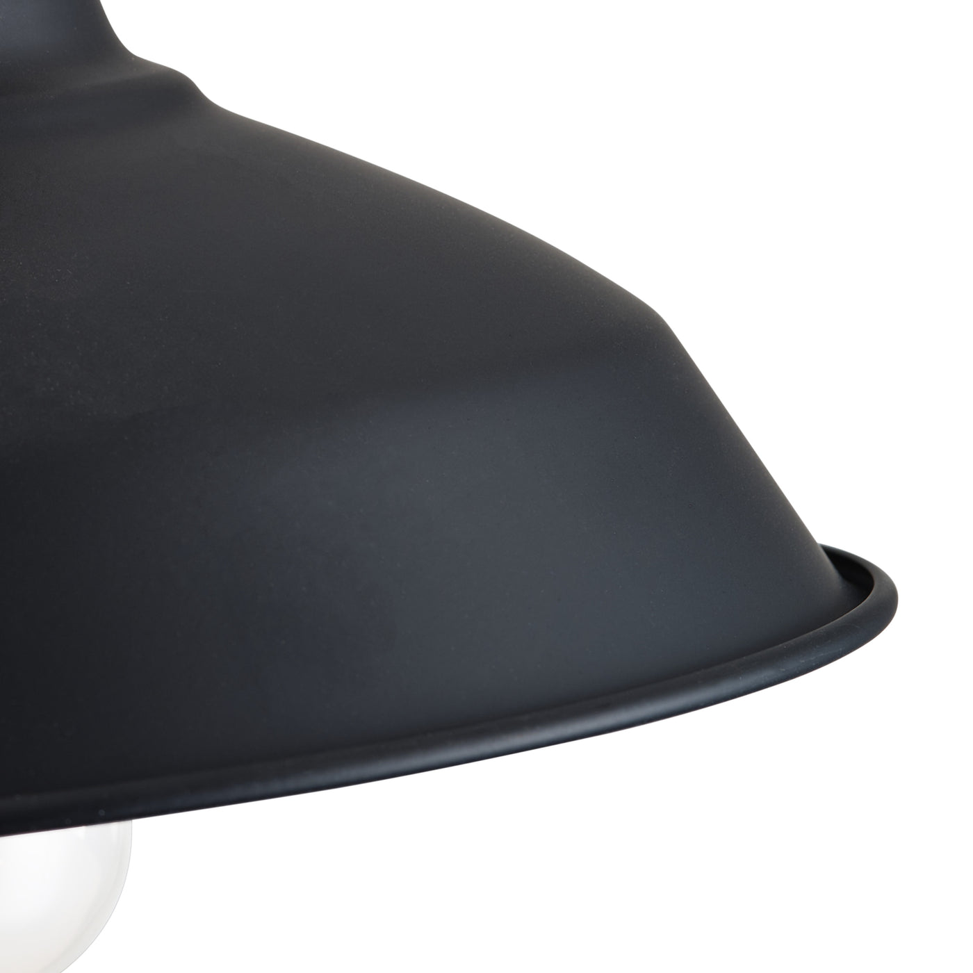 1-Light Bowl Shaped Dimmable Black Pendant Lighting