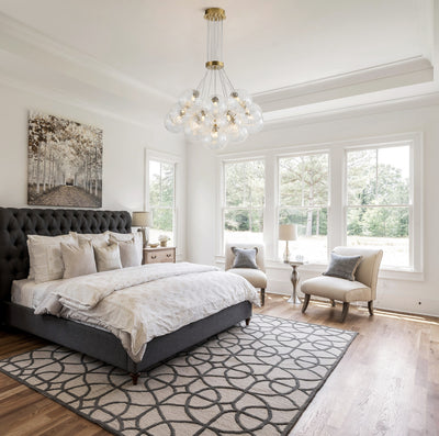 13&19 Light Modern Luxury Glass Globe Chandelier Copper Finish Cluster Pendant Light