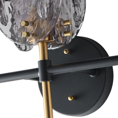 1-Light & 3-Light Modern Wall Sconce Light with Textured Smoke Glass Shape Vanity Light