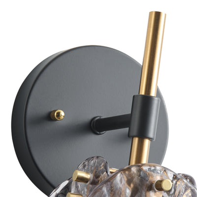 1-Light & 3-Light Modern Wall Sconce Light with Textured Smoke Glass Shape Vanity Light
