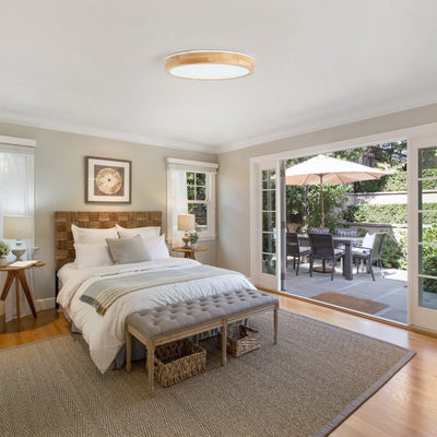 1 Light natural style home lighting LED ceiling light wood look frame 24W ETL for hallway bedroom