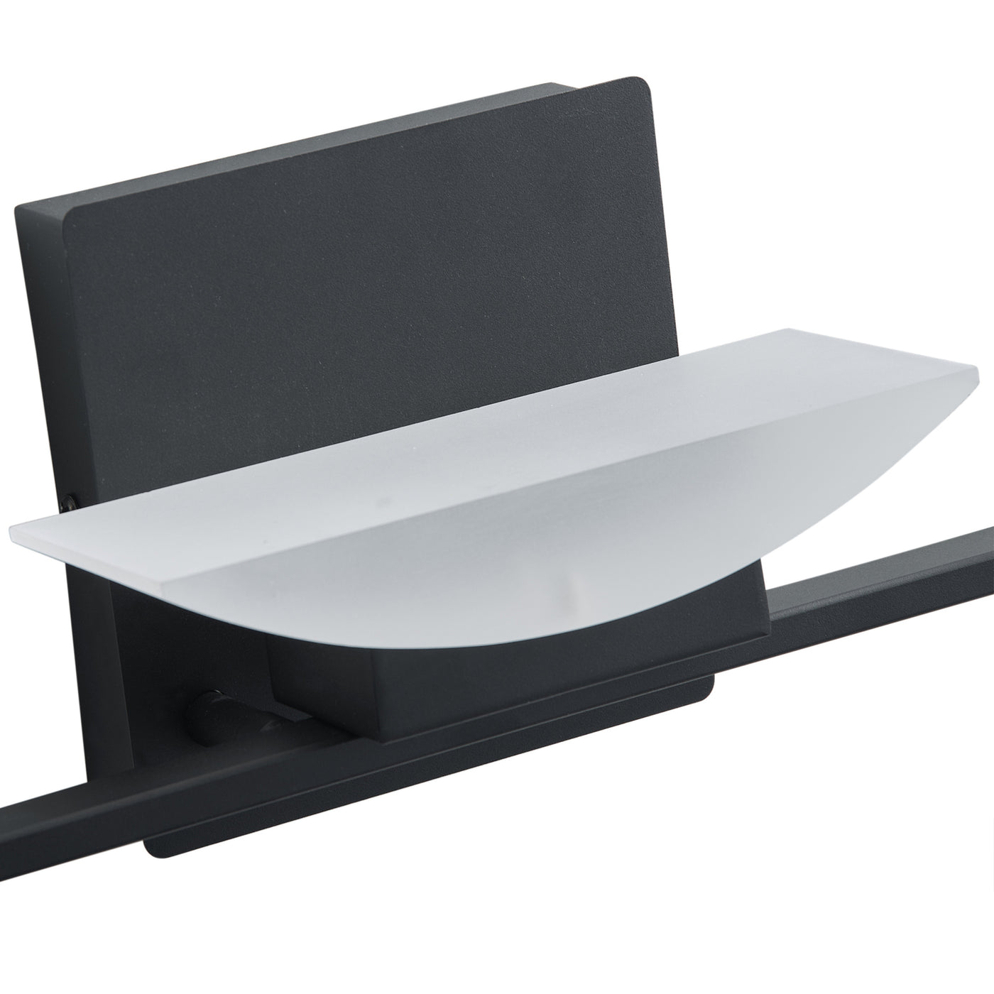 3-Light Bathroom LED Vanity Light  Black Frosted Glass Shades