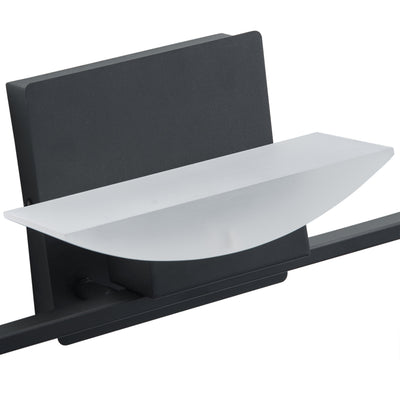 3-Light Bathroom LED Vanity Light  Black Frosted Glass Shades