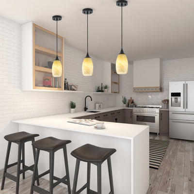 1 Light Modern Art Glass Pendant Marble Shade for Kitchen Island