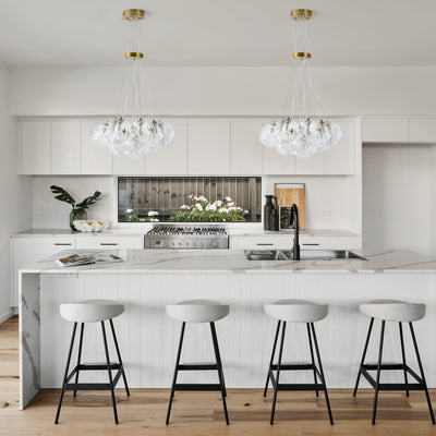 13&19 Light Modern Luxury Glass Globe Chandelier Copper Finish Cluster Pendant Light