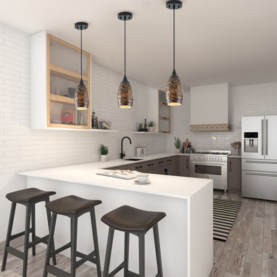 1 Light Modern Art Glass Pendant Marble Shade for Kitchen Island