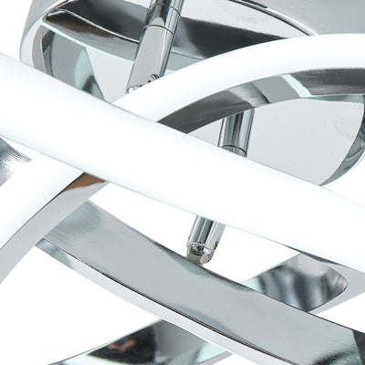1-Light Modern Chrome LED Ceiling Light Fixture with Intertwined Rings