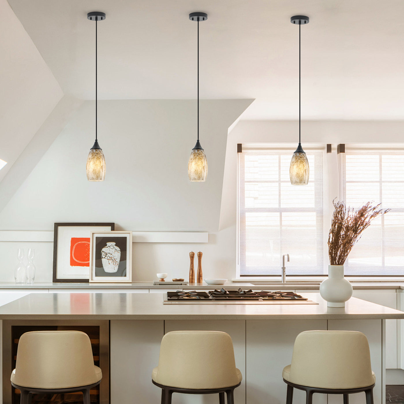 1 Light Modern Art Glass Pendant Marble Shade for Kitchen Island