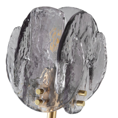 1-Light & 3-Light Modern Wall Sconce Light with Textured Smoke Glass Shape Vanity Light