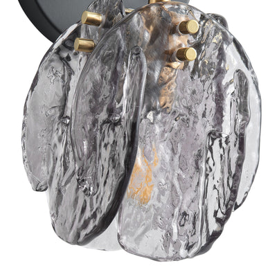 1-Light & 3-Light Modern Wall Sconce Light with Textured Smoke Glass Shape Vanity Light
