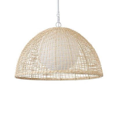 1 Light Boho Rattan Pendant Light Wicker Light Fixture Woven Dome For Kitchen Island Living Room