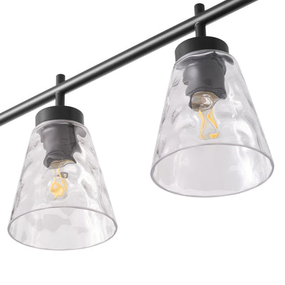 4-Lights & 6-Lights Modern Linear Glass Shape Kitchen Island Lights