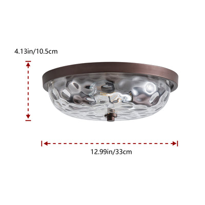 2-Lights Farmhouse Round Shape Flush Mount Lighting