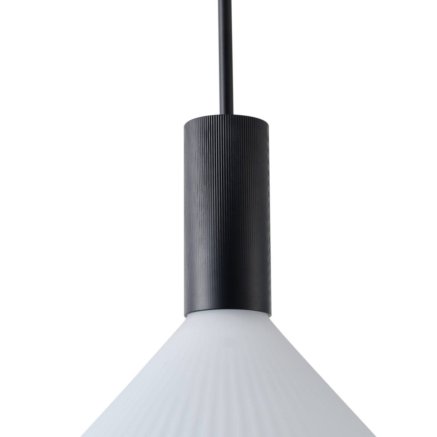 1 Light  Mid Century Modern Pendant Light Trumpet Conical White Glass ETL E26