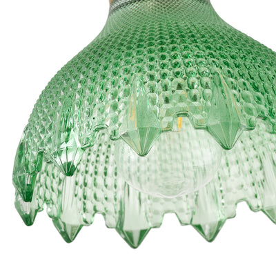 1 Light Vintage Style Pendant Light Dewdrop Deep Green Glass Hanging Lamp