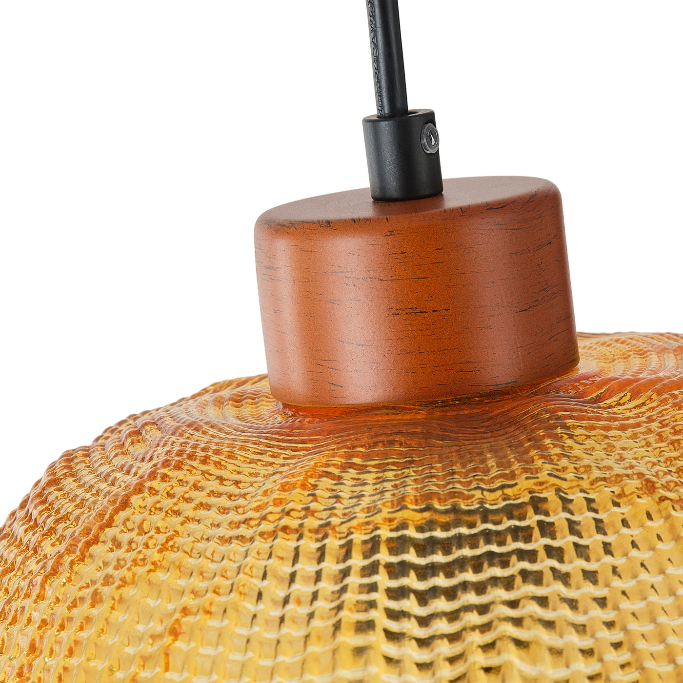 1 Light Vintage Pendant Light Amber Glass Shade Matte Black Farmhouse Kitchen Island