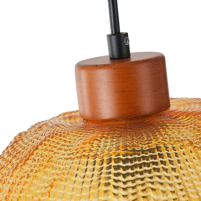 1 Light Vintage Pendant Light Amber Glass Shade Matte Black Farmhouse Kitchen Island