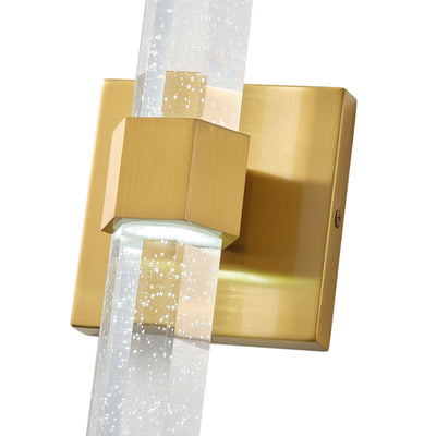1-Light Gold Wall Sconce with  Vertical LED Vanity Light for Bathroom Decor