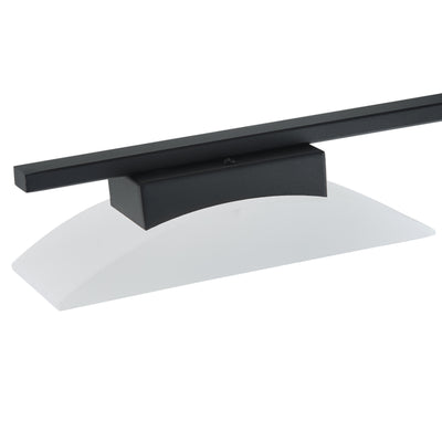3-Light Bathroom LED Vanity Light  Black Frosted Glass Shades