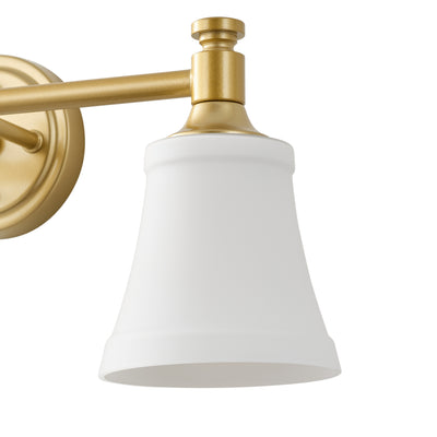 3-Light Bathroom Vanity Light, Antique Brass, Opal Glass ETL Listed